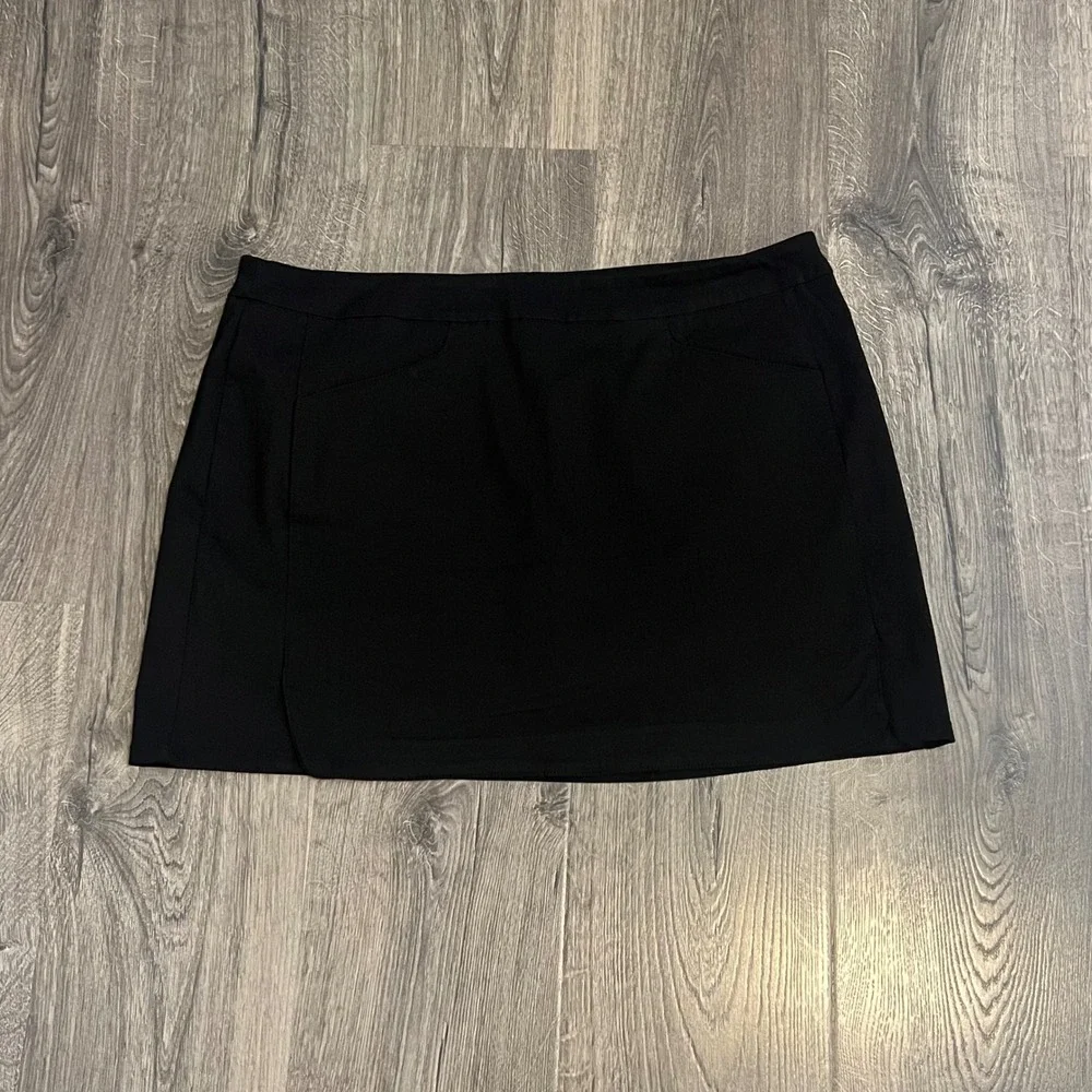 Kate Park Black Skort Womens PXL Stretch Mini Skirt Built-in Shorts & Pockets